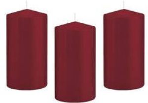 Trend Candles 8x Bordeauxrode cilinderkaars stompkaars 8 x 15 cm 69 branduren Geurloze kaarsen Woondecoraties Stompkaarsen
