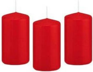 Trend Candles 8x Rode cilinderkaars stompkaars 5 x 10 cm 23 branduren Geurloze kaarsen Woondecoraties Stompkaarsen