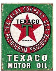 Unknown Metalen retro bord Texaco oil USA weathered