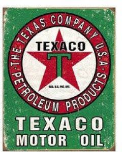 Unknown Metalen retro bord Texaco oil USA weathered