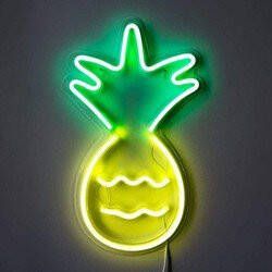 Unknown Retro neon verlichting Ananas geel groen