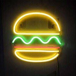 Unknown Retro Neon Verlichting Burger Geel Groen