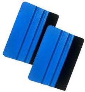 Wicotex Multipak van 2x stuks aandruk spatels rakels blauw kunststof voor raamfolie en plakplastic ca. 10 cm Meubelfolie