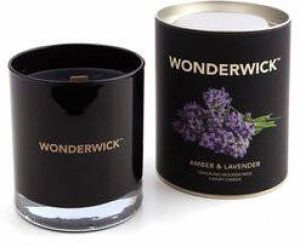 Wonderwick Amber Lavender kaars zwart