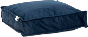 2L Loungekussen velvet donkerblauw 60x60 cm