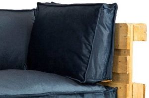 2L Pallet Rugkussen velvet donkerblauw 60x40 cm
