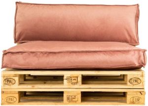 2L Pallet Rugkussen velvet oud roze 120x40 cm