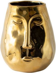 Gusta Gouden vaas met gezicht H19 5cm
