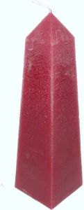 Handmade Kaars Obylisk Rustique Rood