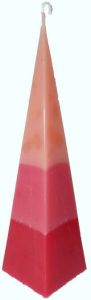 Handmade Kaars Piramide TriColor Roze