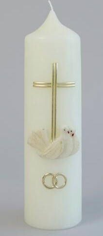 Hoogeland Kristen Huwelijkskaars (5554) Duif Ring 250 70