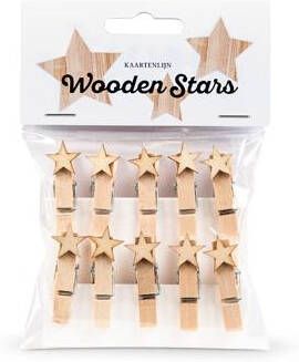 Knijpertjes kaartenlijn Wooden Stars