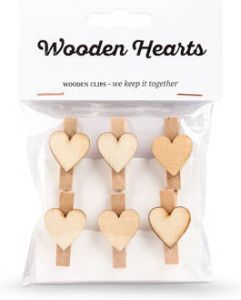 Knijpertjes Knijpers Wooden Hearts