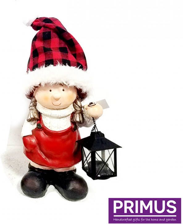 Primus Kerst Meisje met lantaarn en hoed Theelichthouder