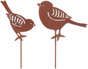 Primus Kleine metalen geroeste vogels set van 2