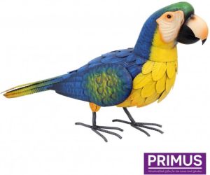 Primus Luxe metalen blauwe papegaai