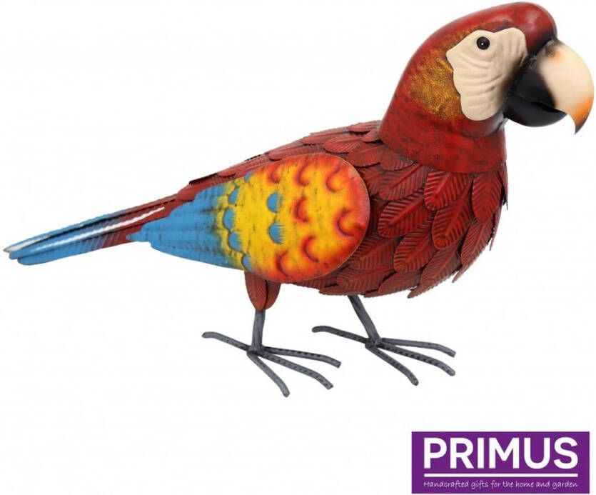 Primus Luxe metalen rode papegaai