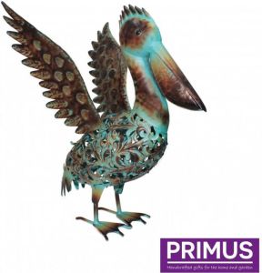 Primus Metalen pelikaan met gespreide vleugels