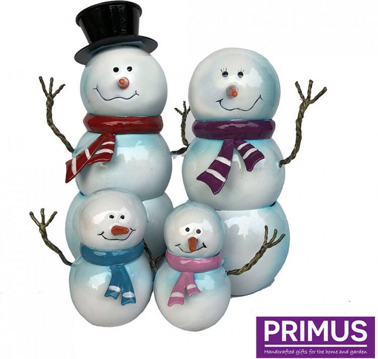Primus Miniatuur Metalen Sneeuwman Familie