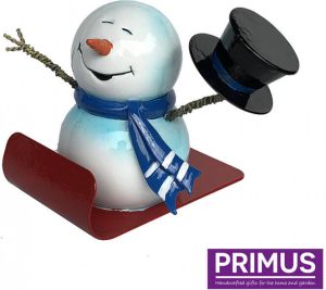 Primus Miniatuur Metalen Sneeuwman op slee