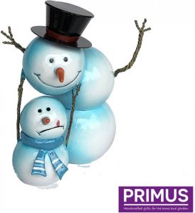 Primus Miniatuur Metalen Sneeuwman spelend