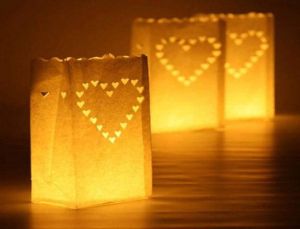 Wensballon Candle Bag Midi Hearts (10 stuks)