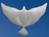 Wensballon Helium Ballon Duif 70x43 wit
