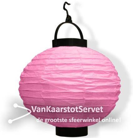 Wensballon LED Lampion roze 22 cm