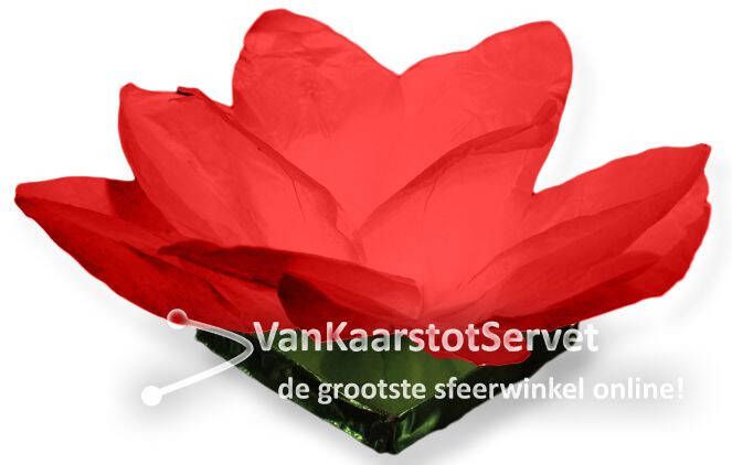 Wensballon Waterlelie Kaars 30cm Rood (per stuk)