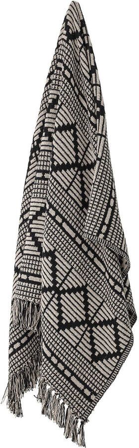 Bloomingville Gutte Plaid Zwart Recycled Katoen - Foto 2