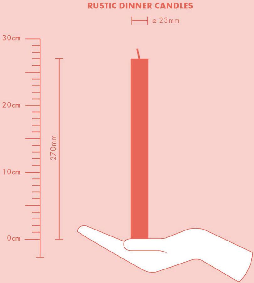 Bolsius dinerkaars Rustiek (Ø2 3x27 cm) (set van 9) - Foto 2