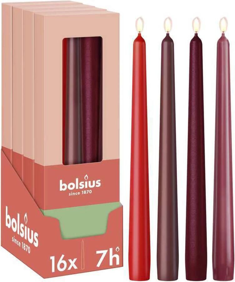 Bolsius dinerkaarsen (16 stuks) (7 branduren)