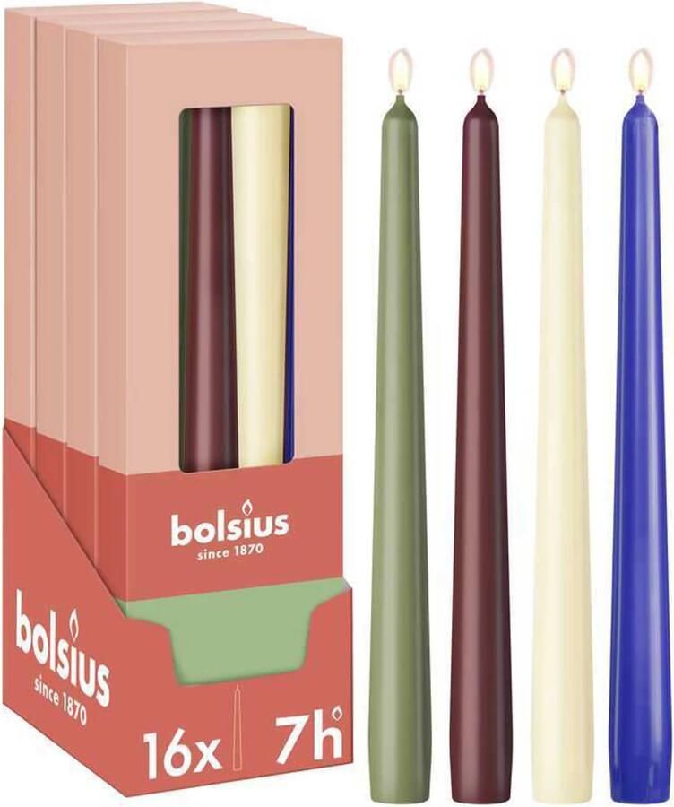 Bolsius dinerkaarsen (16 stuks) (7 branduren)