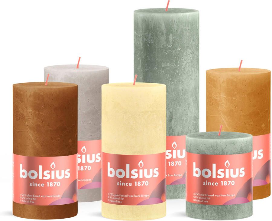 Bolsius kaars Rustiek Nordic Ambiance (set van 6)
