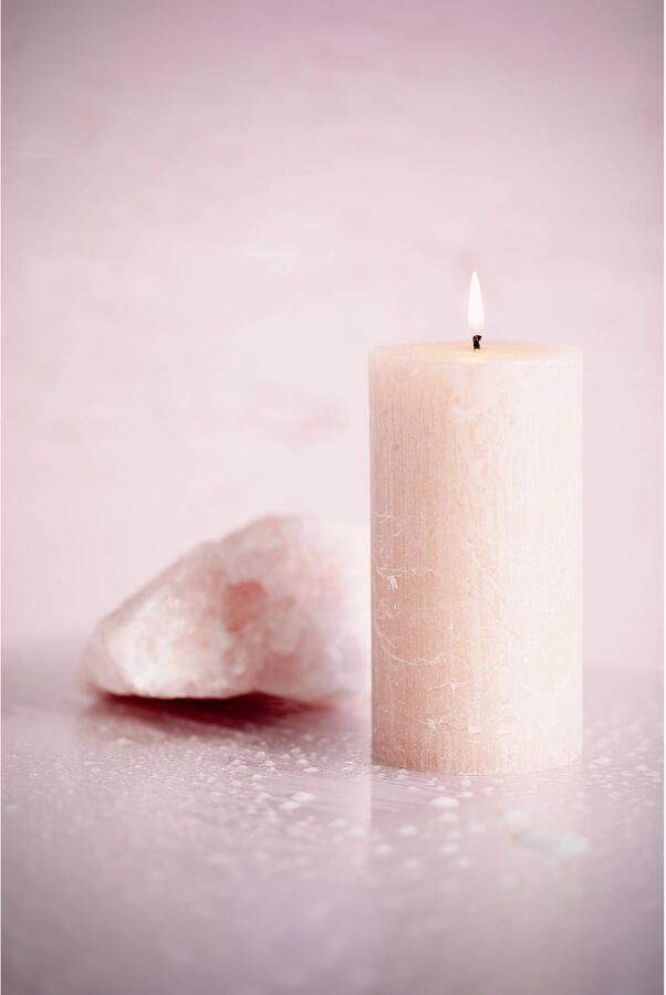 Bolsius Stompkaarsen Shine 4 st rustiek 130x68 mm mistroze - Foto 2