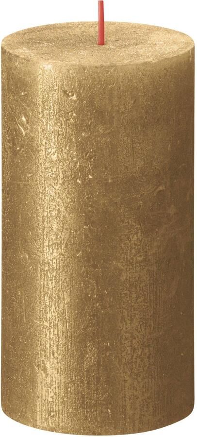 Bolsius Stompkaarsen Shimmer 4 st rustiek 130x68 mm goudkleurig - Foto 2