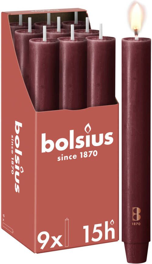 Bolsius brede dinerkaars (Ø3x23 cm) (set van 9)