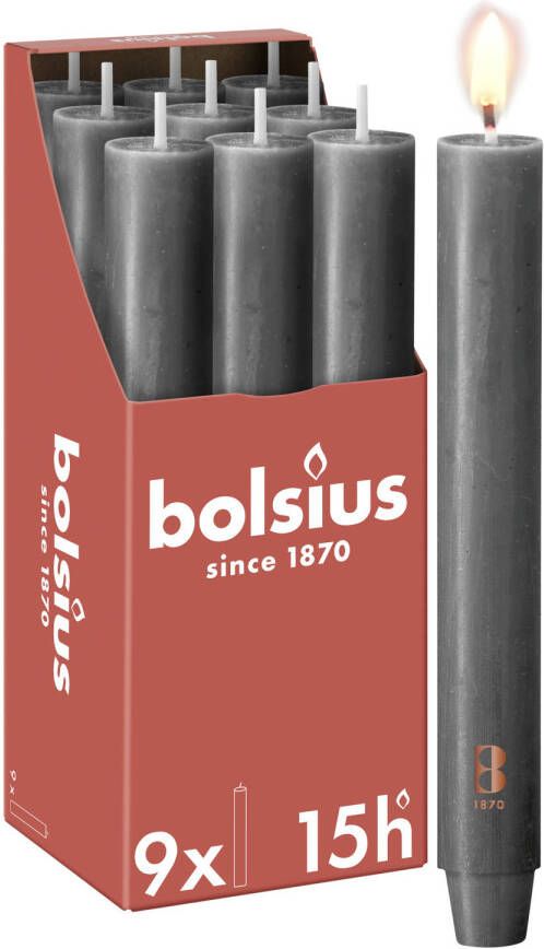 Bolsius brede dinerkaars (Ø3x23 cm) (set van 9)