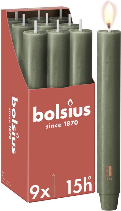 Bolsius brede dinerkaars (Ø3x23 cm) (set van 9)