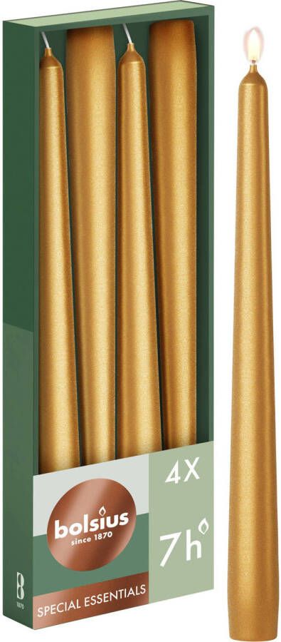 Bolsius Gladde Dinerkaarsen Goud 24 5 cm 32 stuks Metallic - Foto 1
