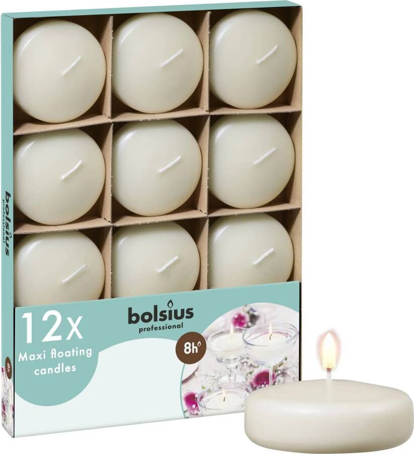 Bolsius drijfkaarsen Maxi (set van 12)