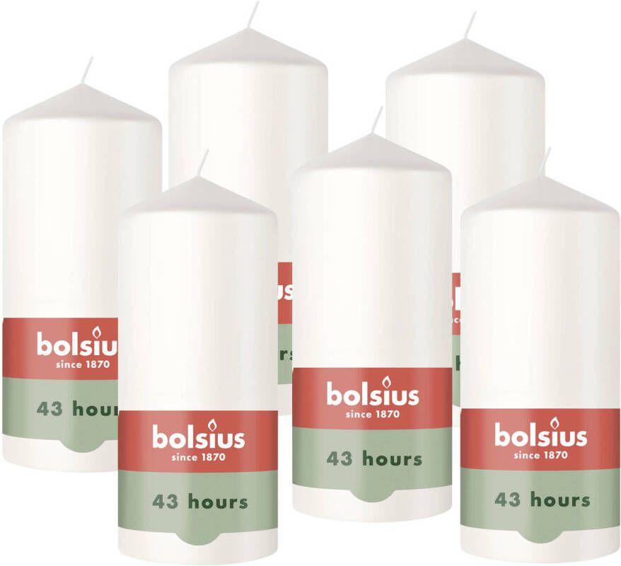 Bolsius gladde stompkaars (Ø6 8x13 cm) (set van 6)