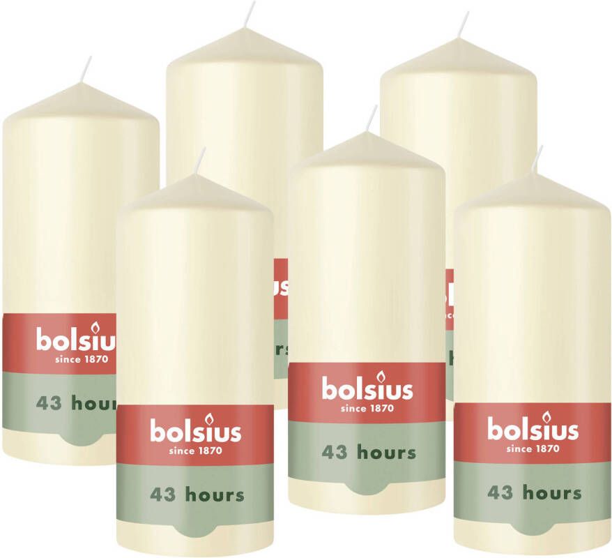 Bolsius gladde stompkaars (Ø6 8x13 cm) (set van 6)
