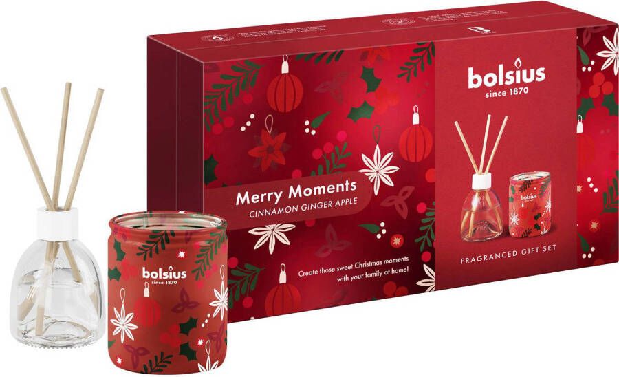 Bolsius kerst giftset Merry Moments (set van 2)