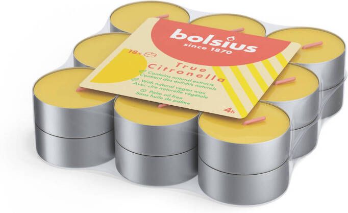 Bolsius waxinelichtjes Citronella doosje (set van 18)