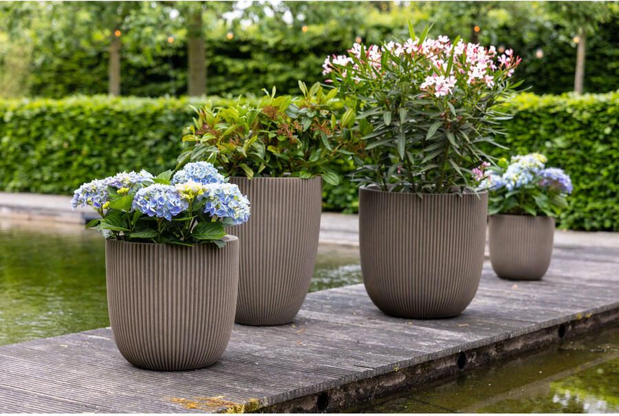 Capi pot Groove bol (35x34 cm) warm taupe - Foto 2