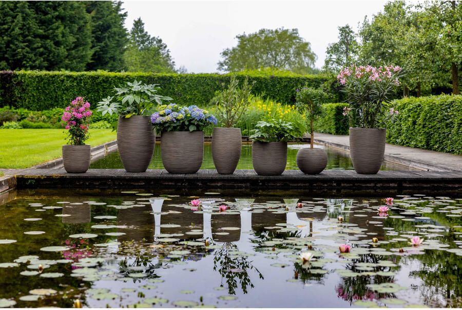 Capi pot Rib bol (35x34 cm) warm taupe