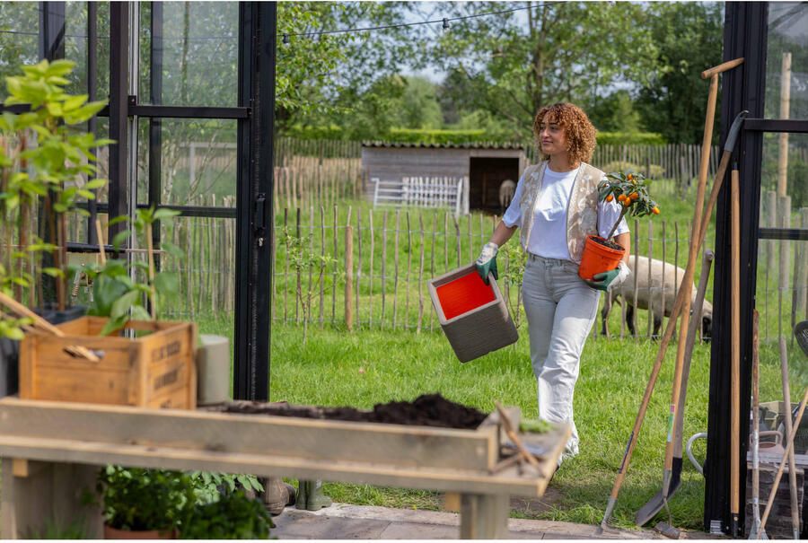 Capi pot Rib vierkant (30x30 cm) warm taupe - Foto 2