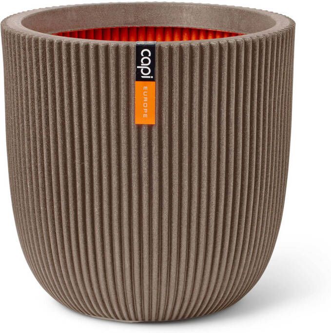 Capi pot Groove bol (35x34 cm) warm taupe