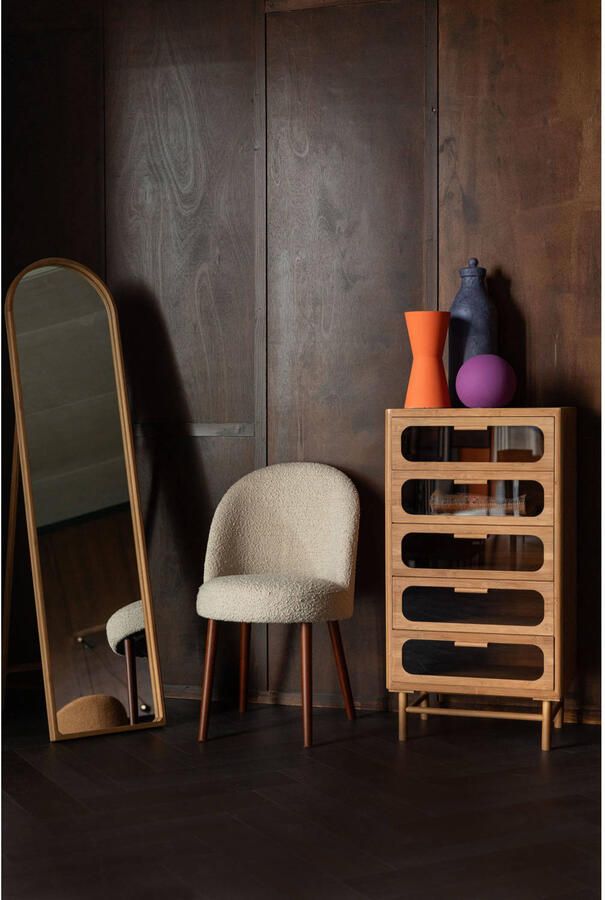 Dutchbone Caroun Spiegel Staand| Passpiegel 40x160 Hout Bruin